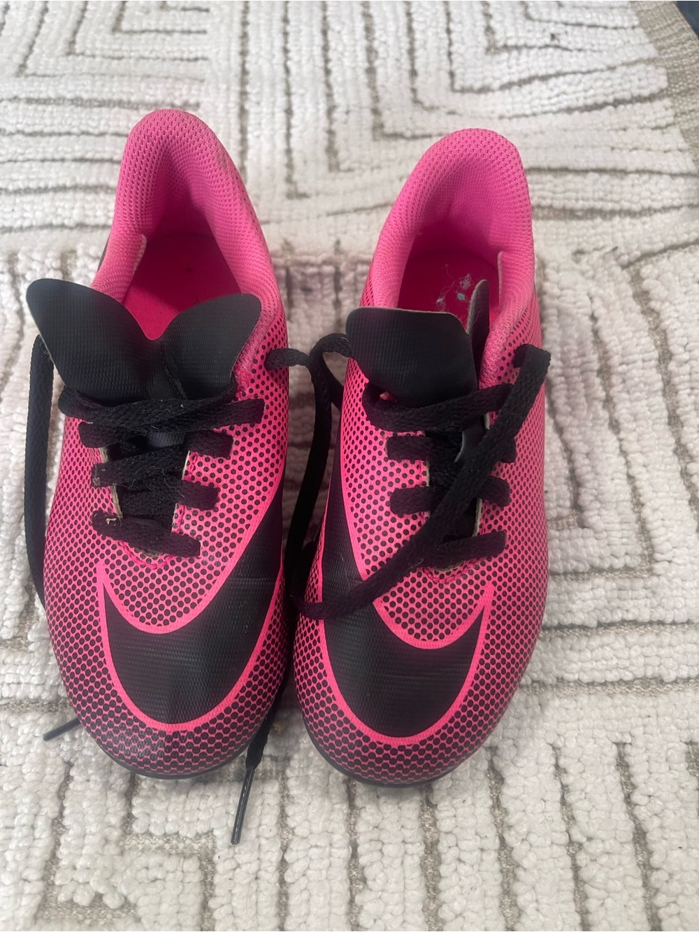 Nike Kids Pink and Black Mesh Athletic Sneakers